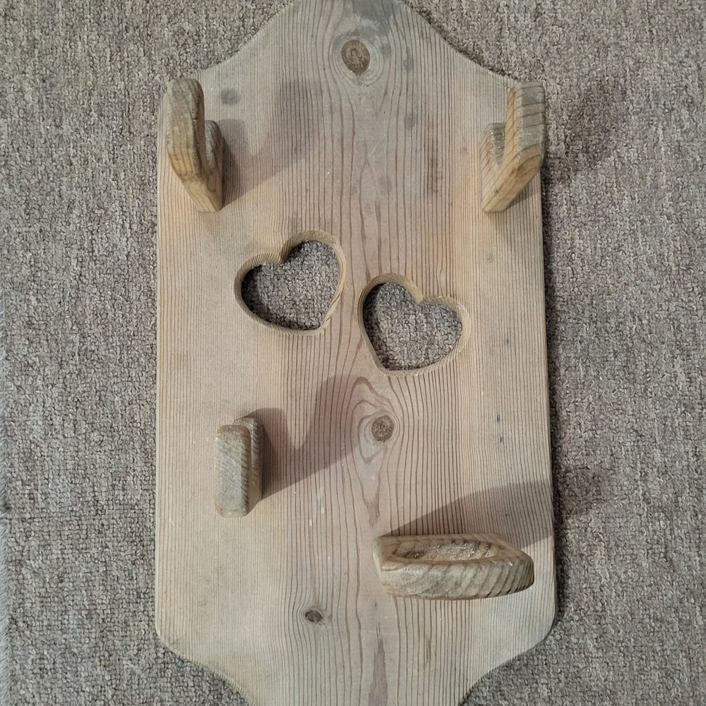 Rustic Wooden Heart Bathroom Organizer/Wall Decor